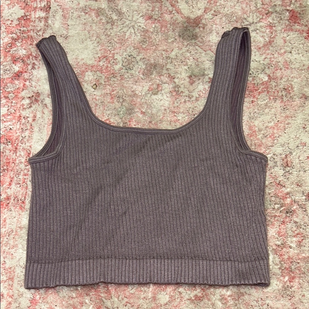 Ribbed Gray Tank Top